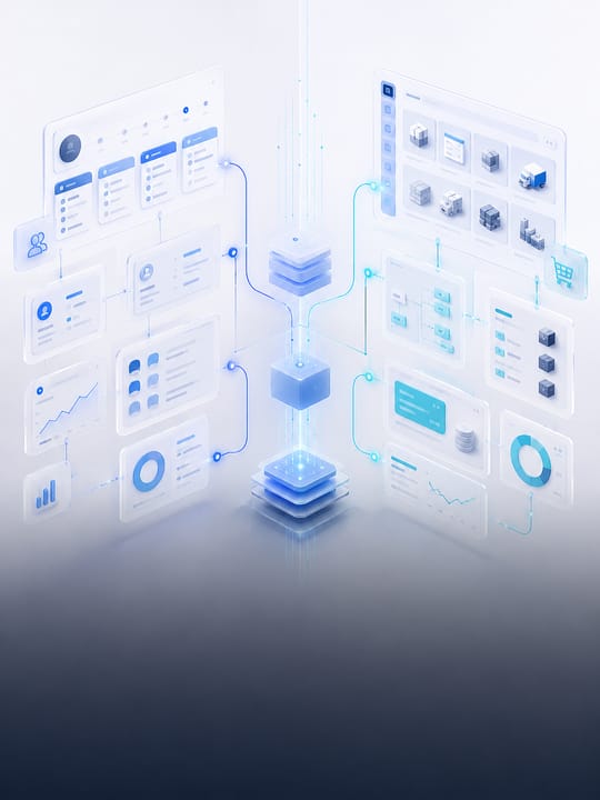 Representative CRM and ERP systems architecture