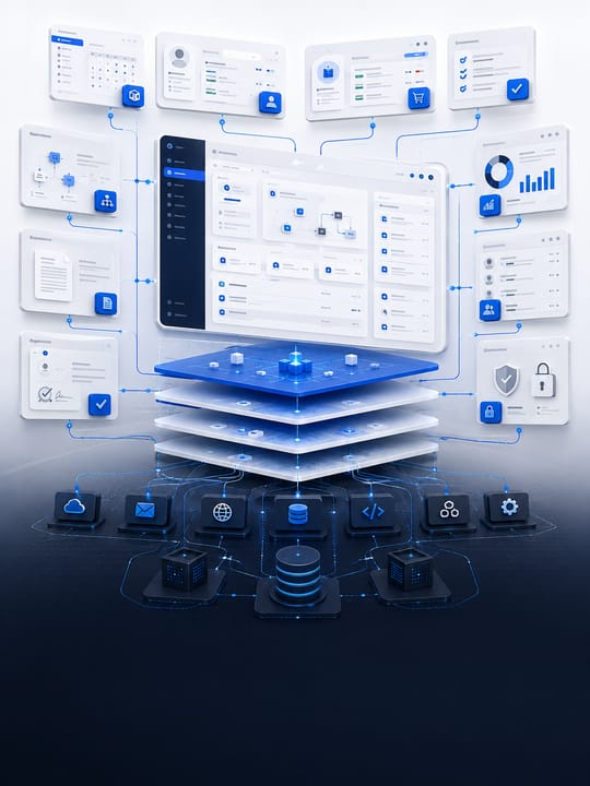 Representative custom business software architecture
